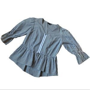 Ashley Stewart Striped Top with dramatic sleeves